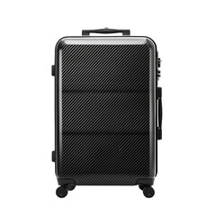 Sleek Black Travel Suitcase with Textured Design Isolated on transparent background