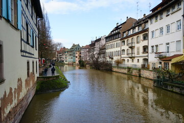 Reno river in Strasbourg, Alsace, France