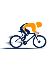 Dynamic abstract illustration of a cyclist in motion, perfect for sports, fitness, or speed-related concepts.