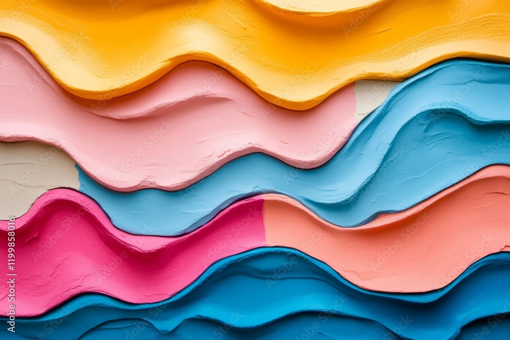 Poster colorful abstract background resembling modeling clay with smooth curves