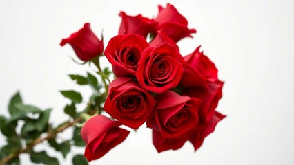 Fototapeta premium Bouquet of red roses isolated on white background