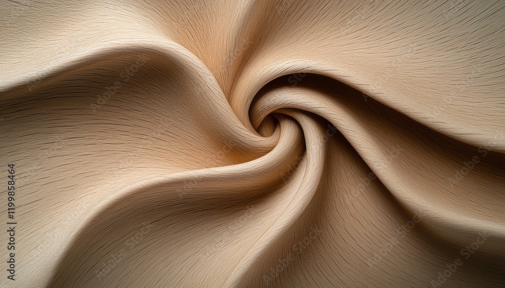 Poster soft beige fabric swirls create a dynamic and elegant texture with smooth folds
