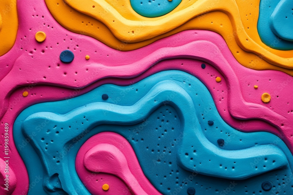 Poster colorful abstract background resembling modeling clay with smooth curves