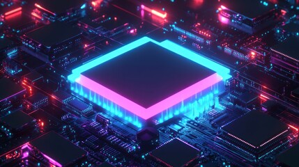 Abstract Circuitry with Neon Lights