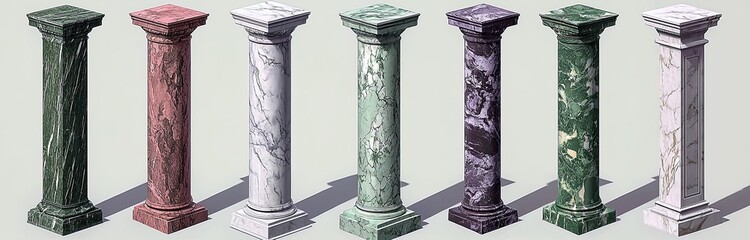Collection of Classic Marble Columns - Architecture, Design, Interior, Exterior, Classical, Roman, Greek