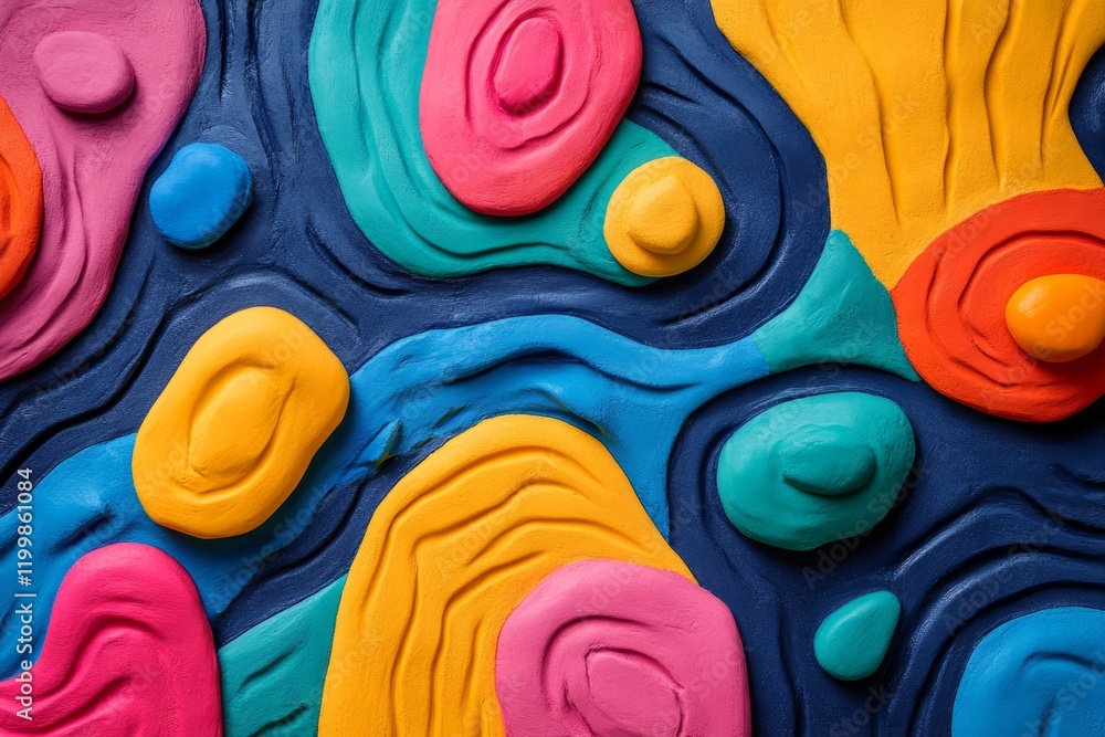 Poster colorful abstract background resembling modeling clay with smooth curves