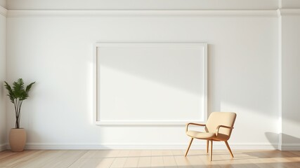 White Framed Artwork in a Colorful Room