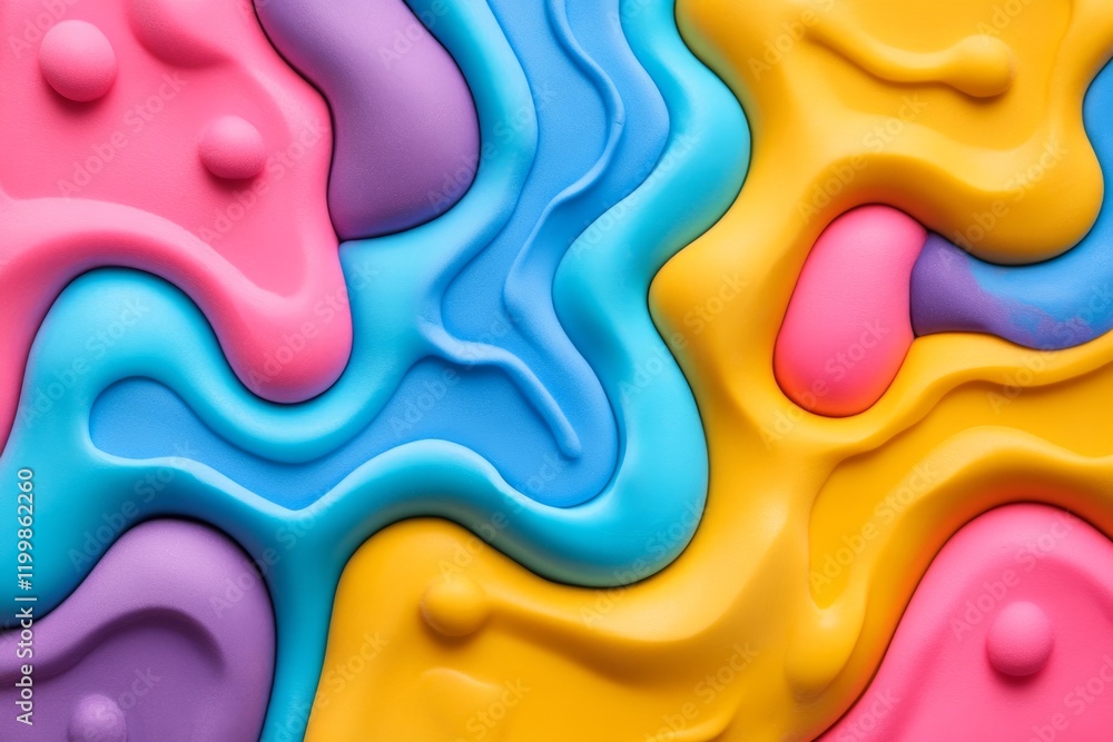 Poster colorful abstract background resembling modeling clay with smooth curves