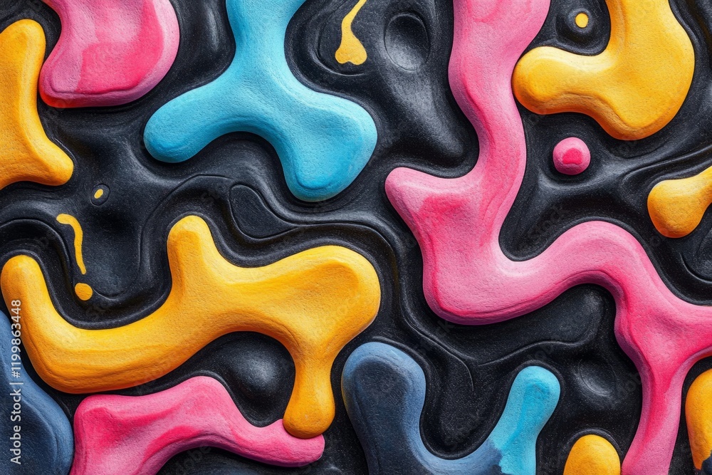 Poster intricate swirls of vibrant clay create a captivating abstract design, showcasing a playful mix of c