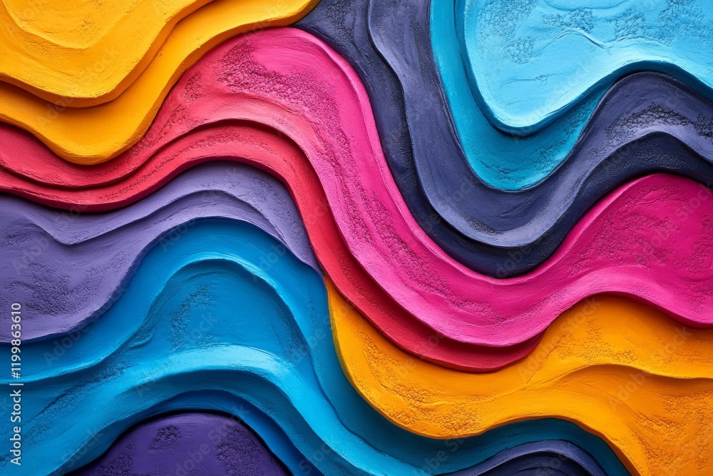 Aufkleber wavy stripes of different colors create a vibrant and textured abstract background