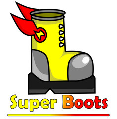 yellow boots super winged cartoon design
