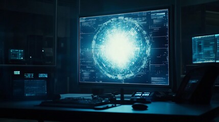 Fototapeta premium Cybernetic Pulse: Unveiling Digital Enigma