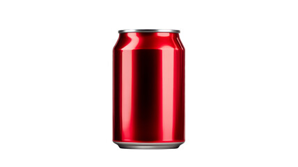 Obraz premium Red Aluminum Beverage Can - Shiny red aluminum beverage can isolated on black background. Perfect for product mockups or advertising.