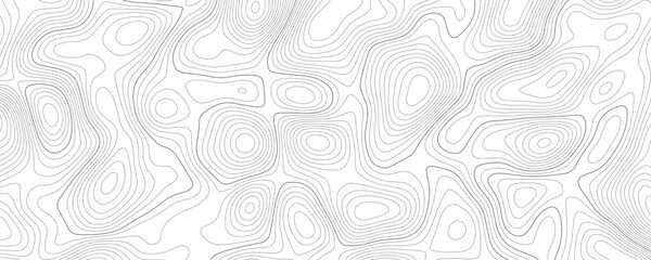 Abstract background wavy topographic line map. Contour geography map grid abstract backdrop. Seamless pattern and banner design. Modern and dynamic feel to topographic mapping vector illustration.