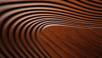 Naklejka premium Close-up view of beautifully crafted wooden surface with flowing lines and rich texture
