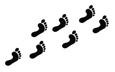Footprint step silhouette vector art