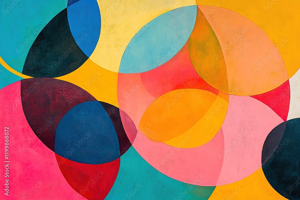 Poster abstract art with vibrant overlapping circles
