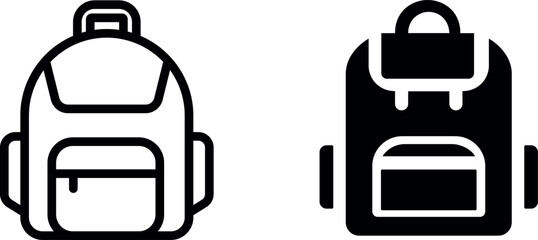 School Bag Vector Icon Set: Practical and Stylish Education Icons