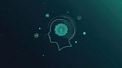 Digital brain processing data, network, technology, futuristic background