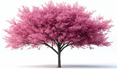 Obraz premium Pink cherry blossom tree, isolated, spring, nature, graphic design