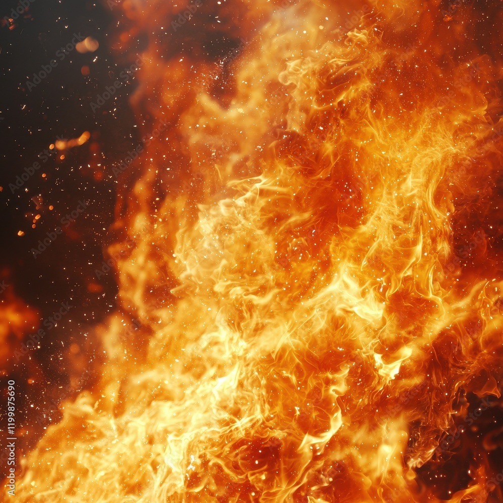 Poster dynamic fire textures in high resolution abstract art digital design vivid colors close-up view visu