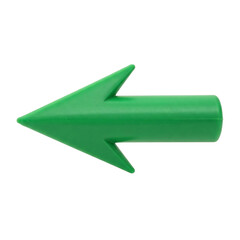 green Plastic arrow isolated on white