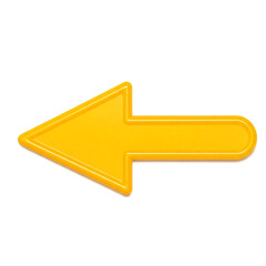 yellow plastic arrow isolated on white