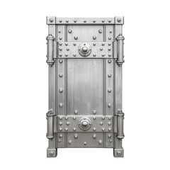 Fototapeta premium Metallic Door with Industrial Design Features Isolated on transparent background