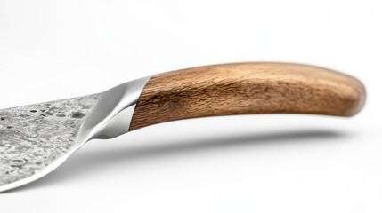 Obraz premium Artisan Damascus Steel Knife with Walnut Handle: A Culinary Masterpiece