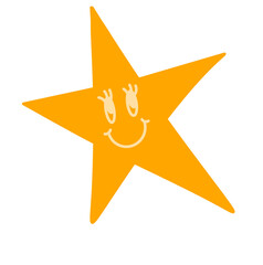 Estrela sorridente smiley star yellow scrapbook cute fofo