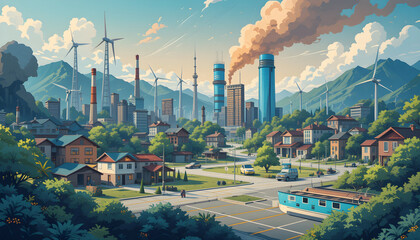 Industrial estate illustration 