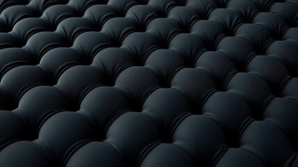 Obraz premium Close-up of a textured black upholstered surface with a soft feel.