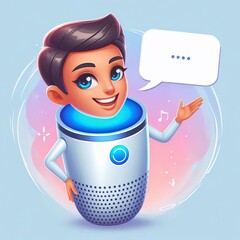 Virtual Assistant A cartoon style illustration of a virtual assi