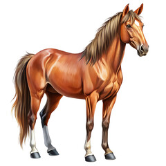 Obraz premium Brown horse illustration isolated on transparent background 