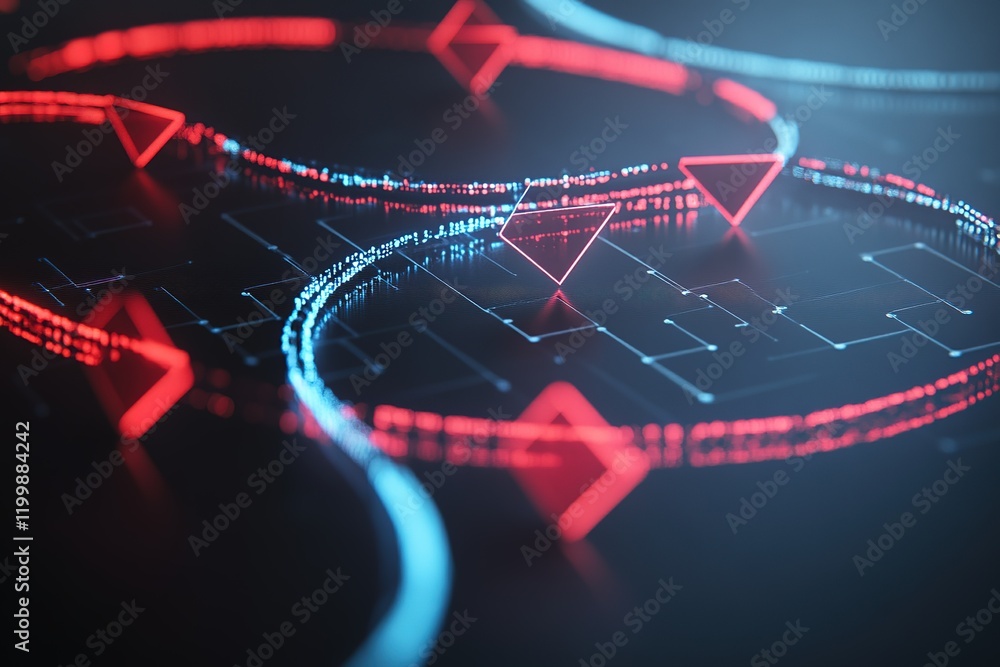 Poster abstract digital network data flow visualization