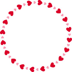 Valentine's Day Love Heart Pattern Frame.
Heart shape border flat vector isolated.
For celebrating Valentine's Day, Mother's Day or wedding.
Transparent background.