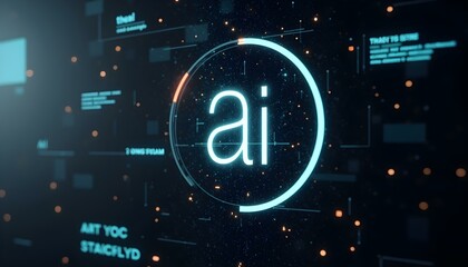  an "ai" text on a technology background create with ai