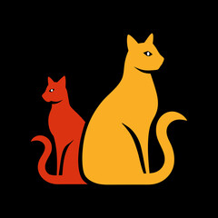  a minimal two cat vector illustration