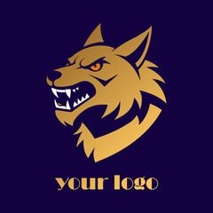 wolf head mascot logo design