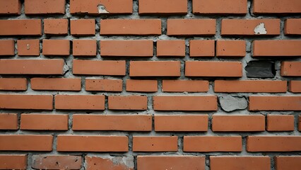 Detailed close-up of a weathered brick wall, showing texture and imperfections. Ideal for design projects and backgrounds.