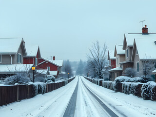 Fototapeta premium quiet winter neighborhood 