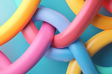 Abstract colorful shapes intertwined