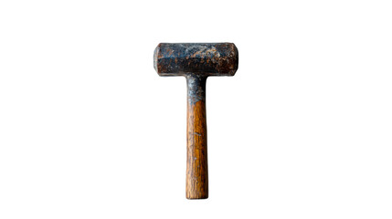 realistic depiction of a hammer with a sturdy metal head and a wooden or rubberized handle, isolated on a transparent background.