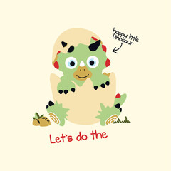 little dino vector illustration.T-shirt graphics for kids vector illustration