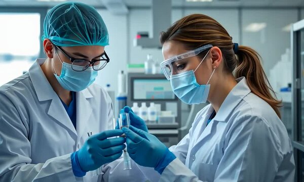 a scientist is doing a lab test in the laboratory