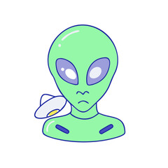 alien icon, alien vector illustration-simple illustration of alien, perfect for alien logos and themed design 