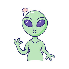 alien icon, alien vector illustration-simple illustration of alien, perfect for alien logos and themed design 