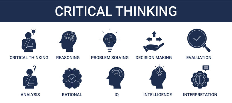 CRITICAL THINKING ICON SET COLLECTION