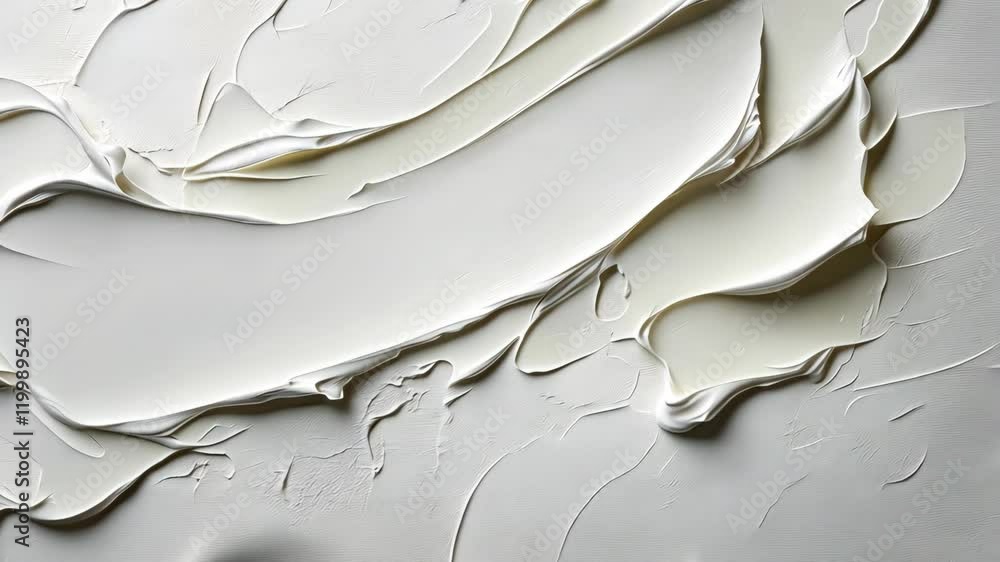 Poster creamy white texture spread on a canvas creating an artistic and smooth finish for a painting projec