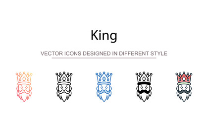 King icon design with white background stock illustration